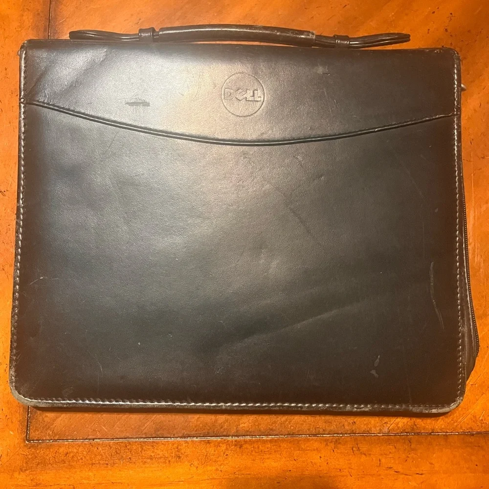Dell Black Leather Laptop Bag